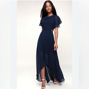 ALI & JAY Blue High-Low Flutter Sleeve Sundress
